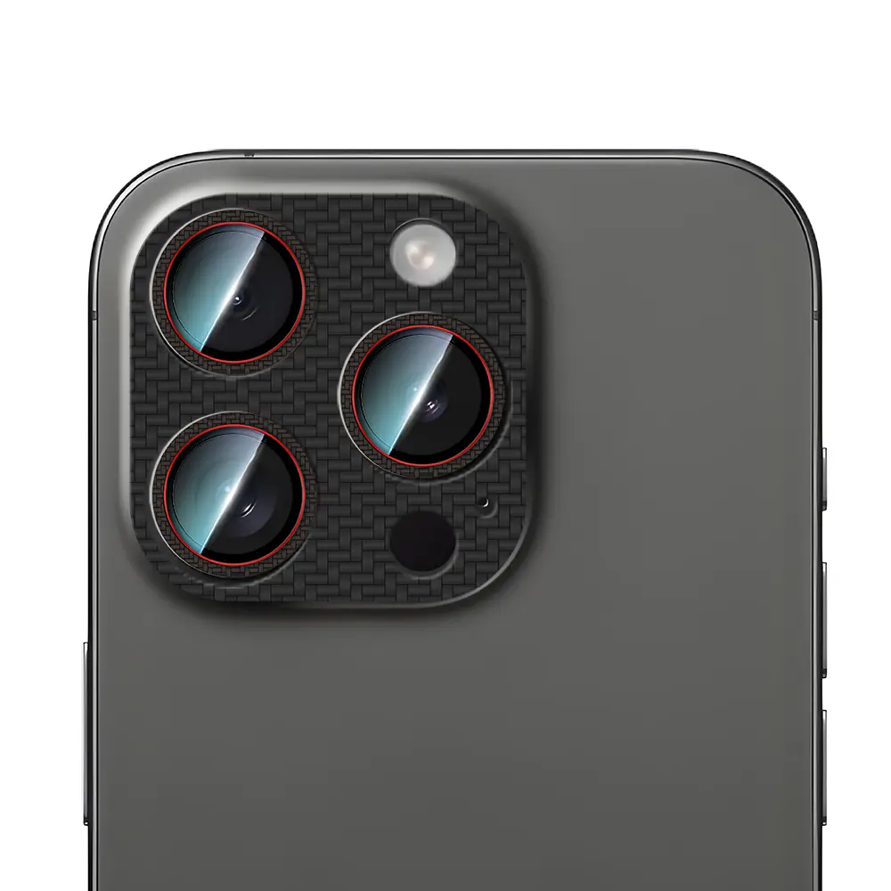 iPhone 16 Pro Kamera Lens Koruyucu, 9H Temperli Cam - CaseWorld Karbon Fiber Serisi