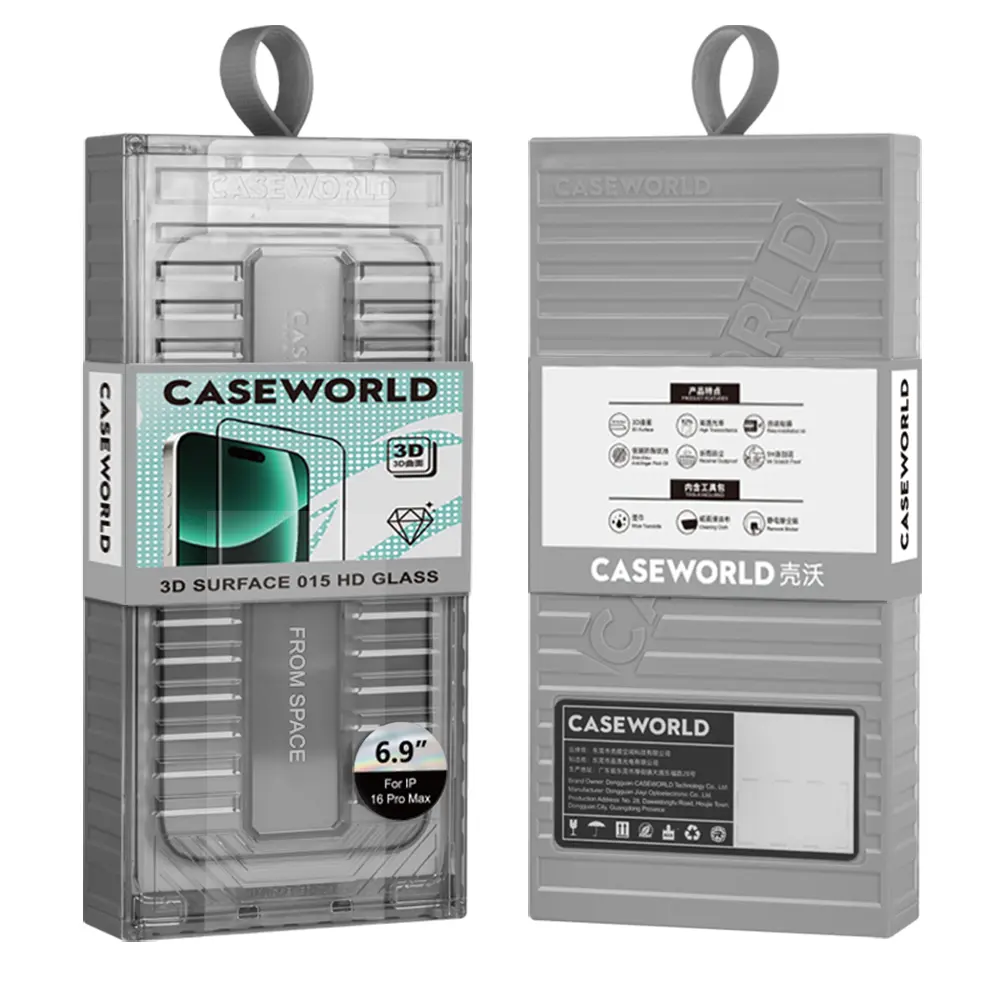 iPhone 16 Pro Ekran Koruyucu, 0.15 mm 3D Cam + Uygulama Aparatı - CaseWorld Ultra-Thin