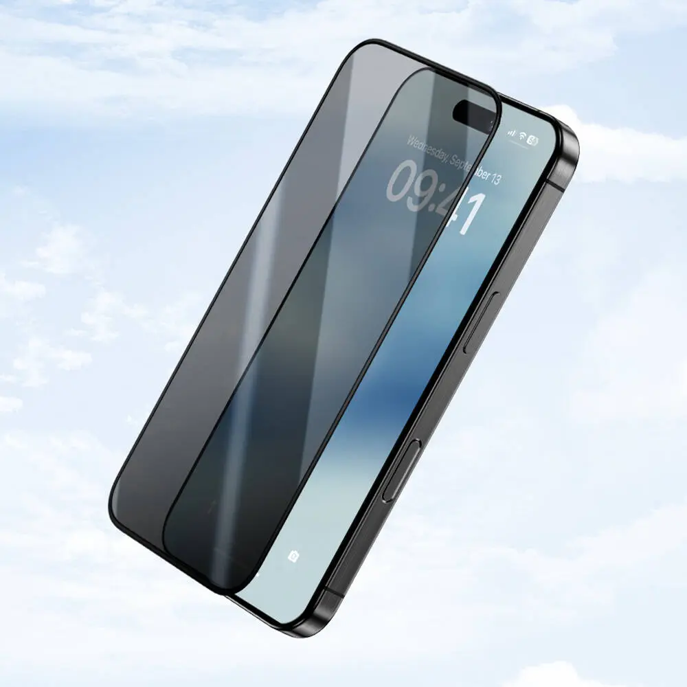 iPhone 16 Pro Gizlilik Ekran Koruyucu, 0.3 mm Temperli Cam - Benks Ultra Shield