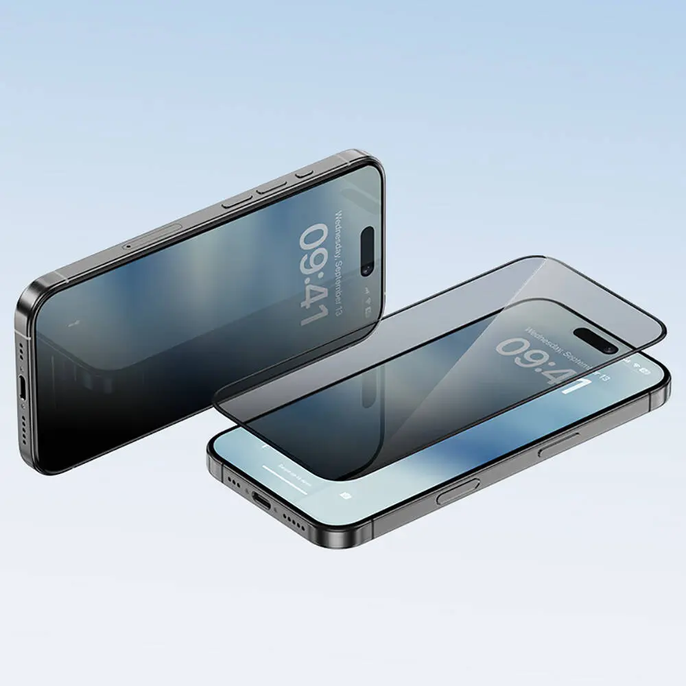 iPhone 16 Pro Gizlilik Ekran Koruyucu, 0.3 mm Temperli Cam - Benks Ultra Shield
