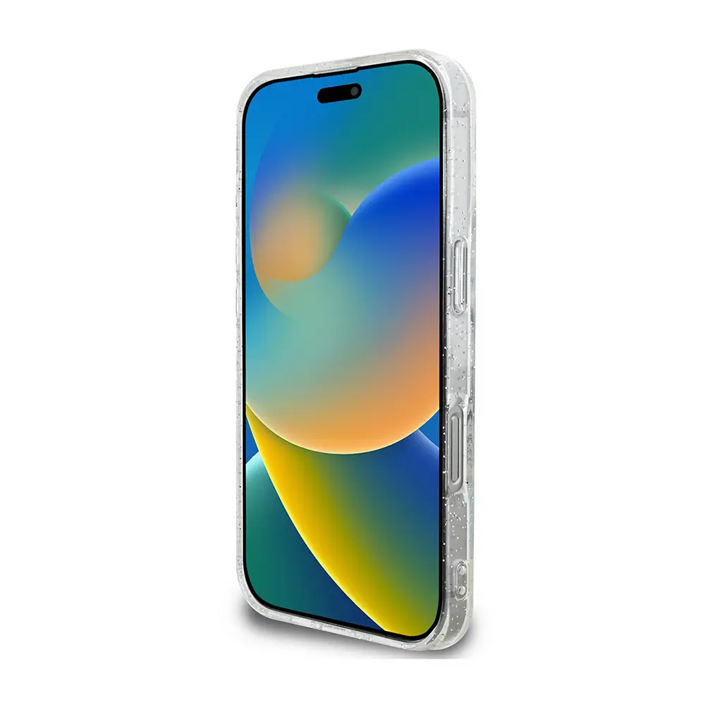 iPhone 16 Pro 3'lü Aksesuar Seti, Simli Glitter Kılıf ve Koruyucular - Guess