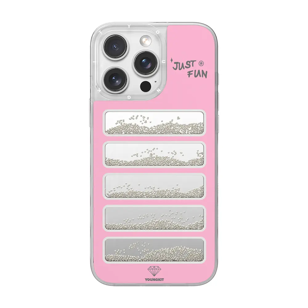 iPhone 16 Pro Aynalı ve Boncuklu Kılıf - Youngkit Jump Serisi