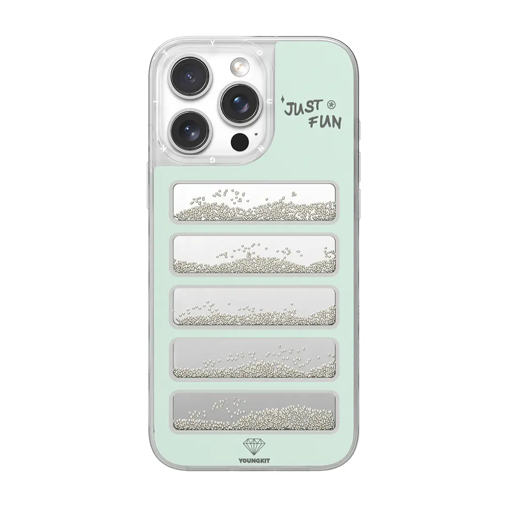 iPhone 16 Pro Aynalı ve Boncuklu Kılıf - Youngkit Jump Serisi