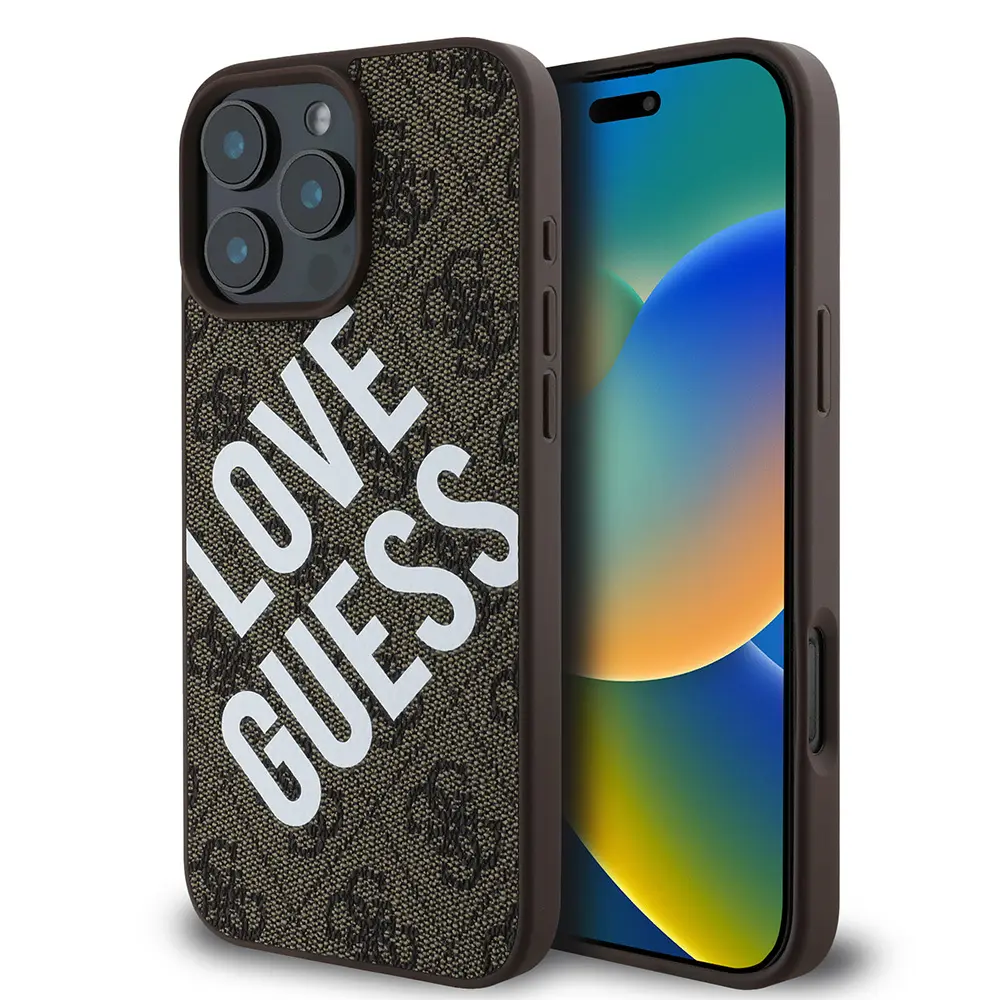 iPhone 16 Pro Kılıf, Kabartmalı Guess Logolu - Guess Big Love