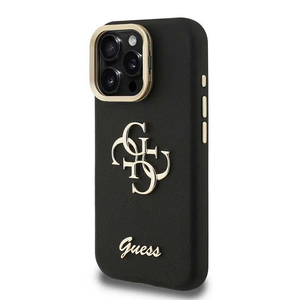iPhone 16 Pro Kamera Standlı Grained Logolu Kılıf - Guess