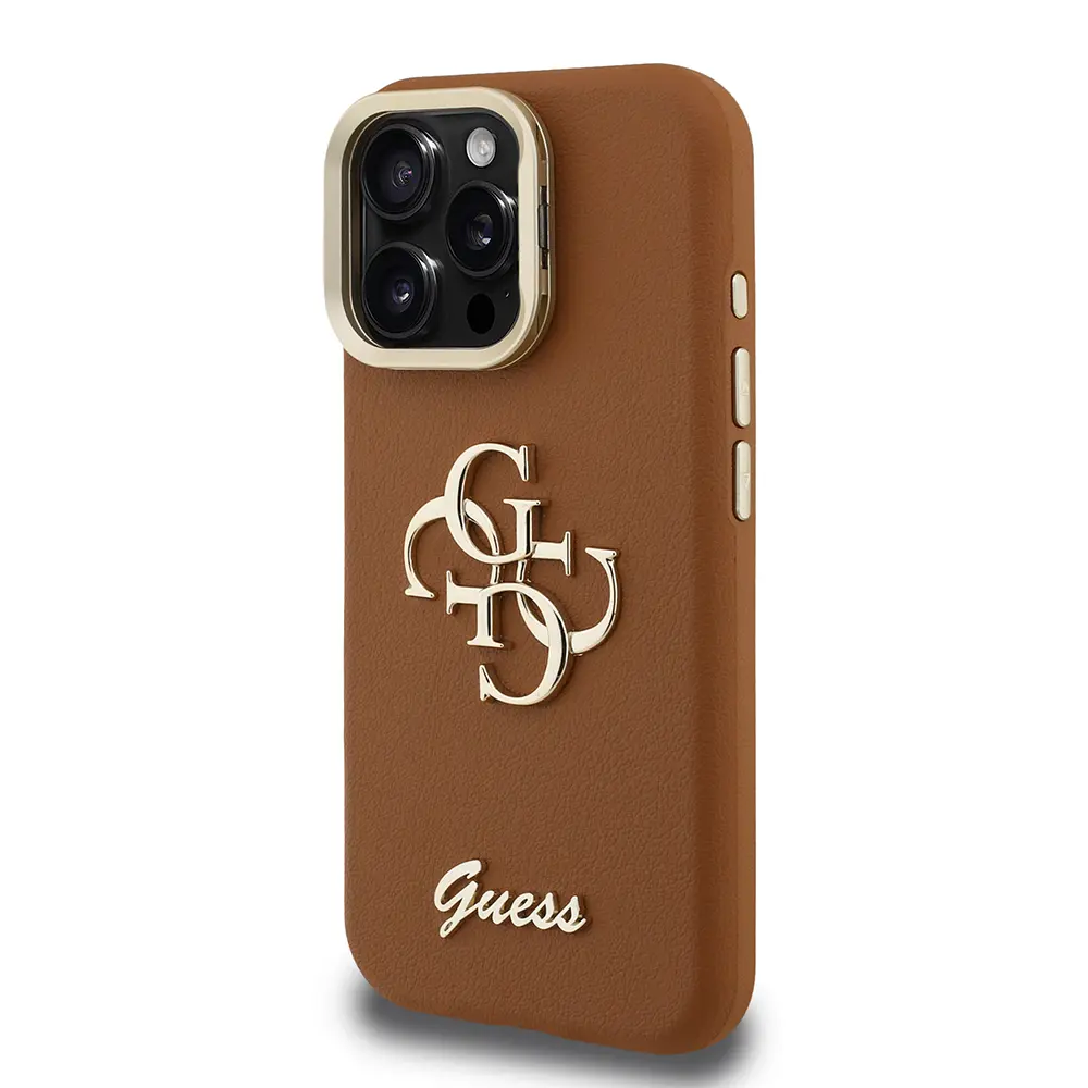 iPhone 16 Pro Kamera Standlı Grained Logolu Kılıf - Guess