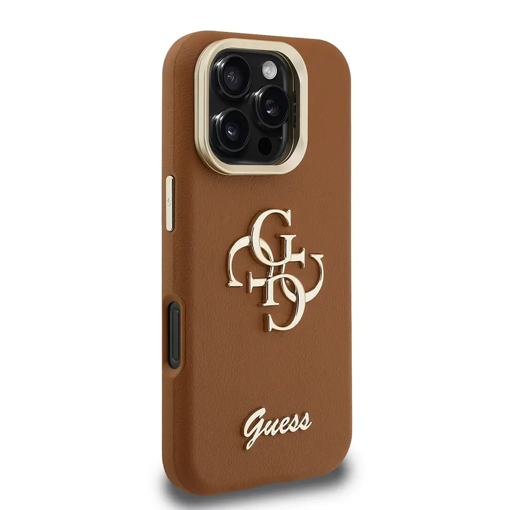 iPhone 16 Pro Kamera Standlı Grained Logolu Kılıf - Guess