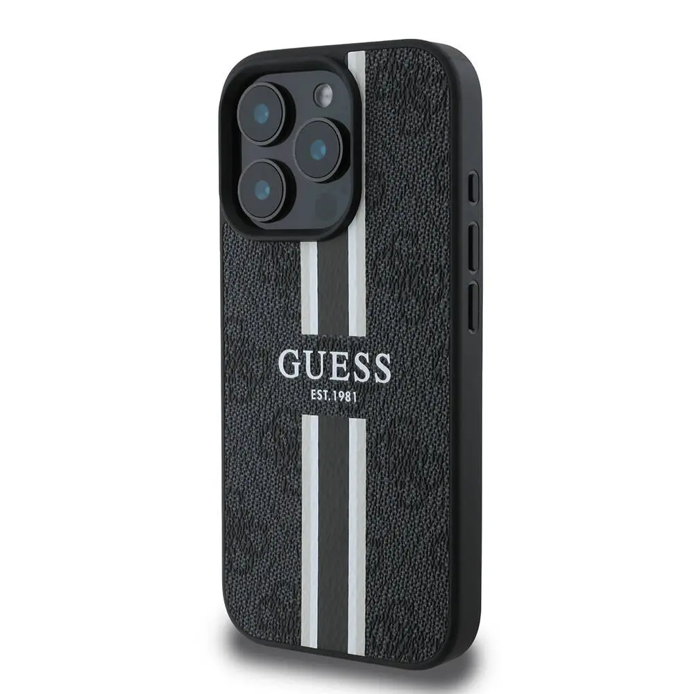 iPhone 16 Pro MagSafe Uyumlu 4G Şerit Tasarımlı Kılıf - Guess