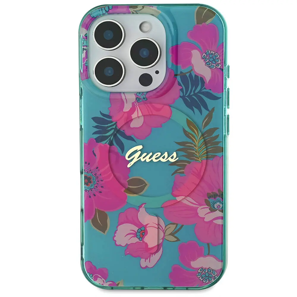 iPhone 16 Pro MagSafe Uyumlu Lisanslı Kılıf - Guess Flower Ring