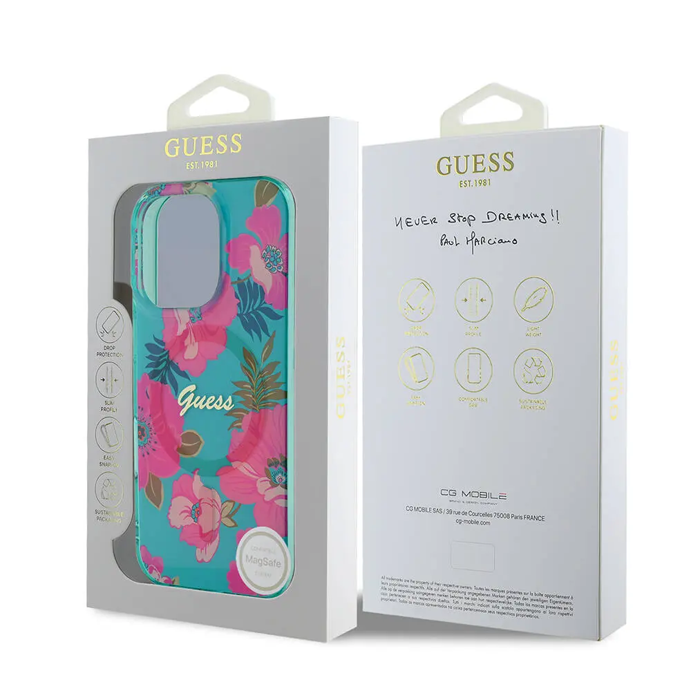 iPhone 16 Pro MagSafe Uyumlu Lisanslı Kılıf - Guess Flower Ring
