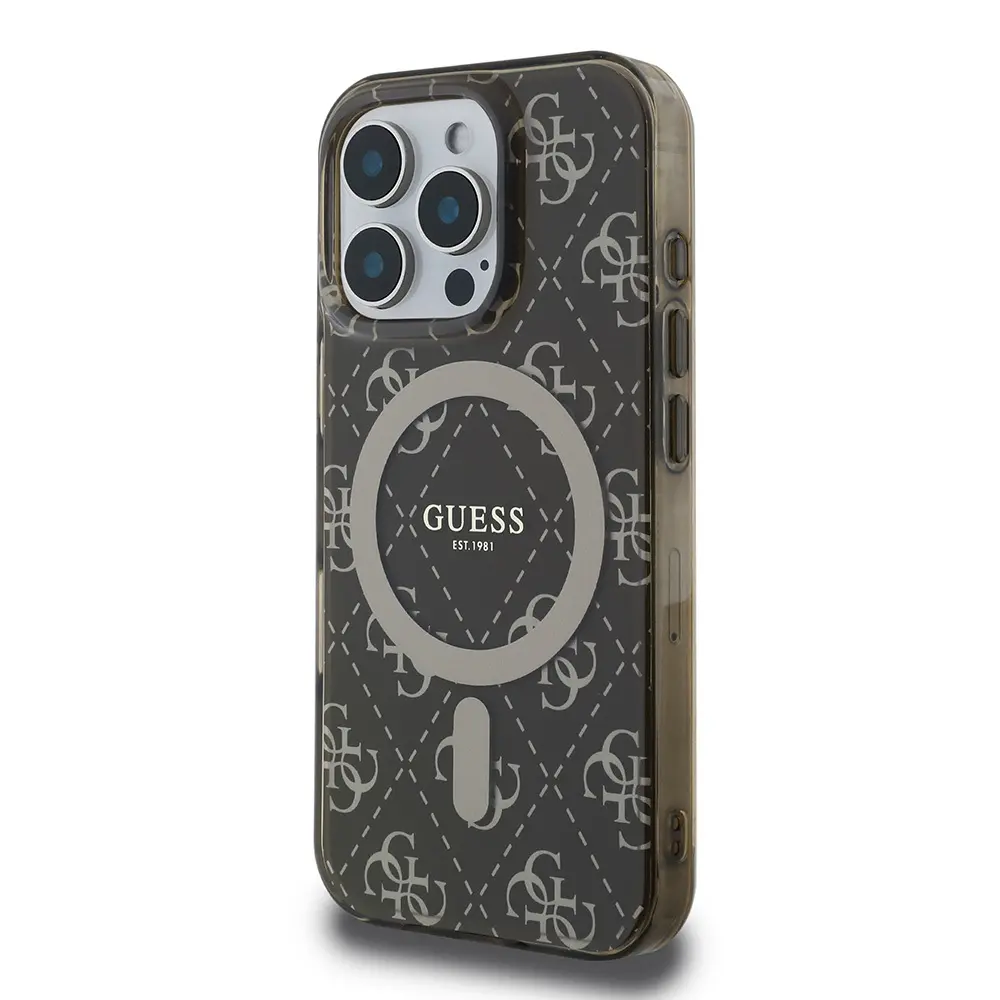 iPhone 16 Pro MagSafe Uyumlu Lisanslı Kılıf - Guess 4G Desenli