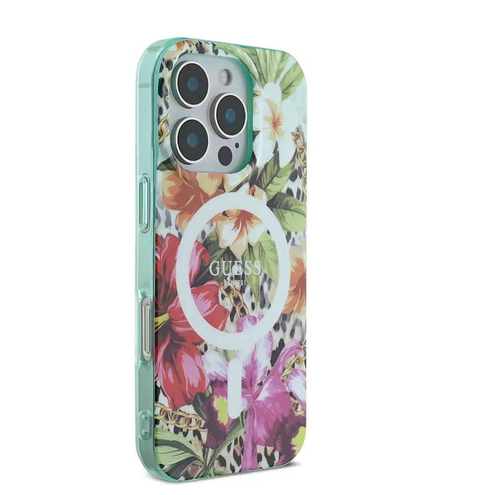 iPhone 16 Pro MagSafe Uyumlu IML Baskılı Kılıf - Guess Jungle Ring
