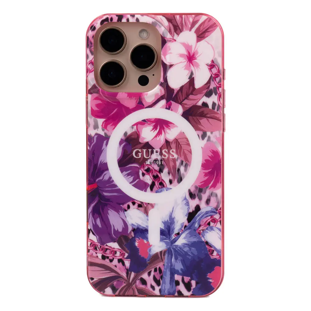 iPhone 16 Pro MagSafe Uyumlu IML Baskılı Kılıf - Guess Jungle Ring