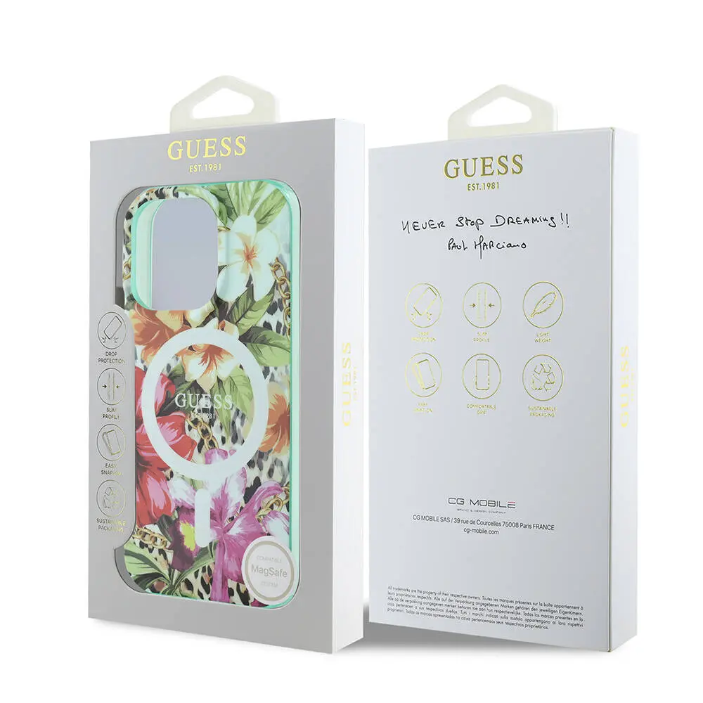 iPhone 16 Pro MagSafe Uyumlu IML Baskılı Kılıf - Guess Jungle Ring