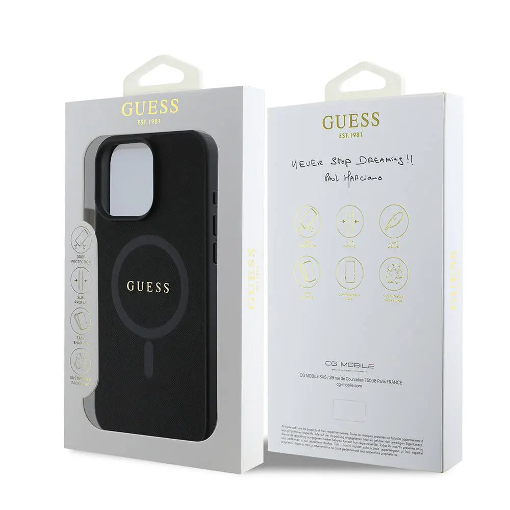 iPhone 16 Pro MagSafe Uyumlu Saffiano Kılıf - Guess Classic