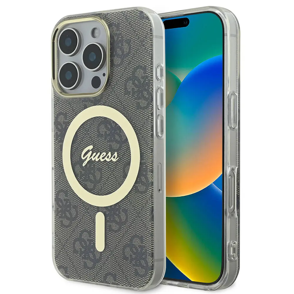 iPhone 16 Pro MagSafe Uyumlu 4G Desenli Kılıf - Guess Lisanslı