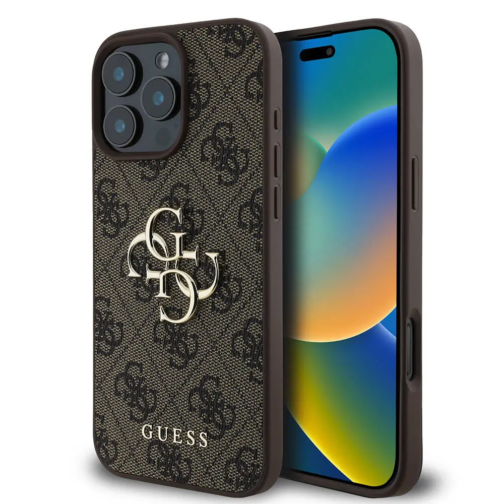 iPhone 16 Pro PU Deri 4G Desenli Kılıf - Guess Lisanslı