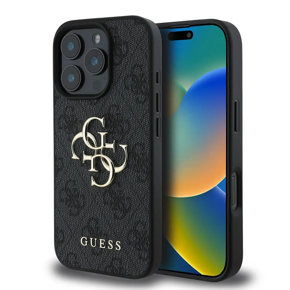 iPhone 16 Pro PU Deri 4G Desenli Kılıf - Guess Lisanslı