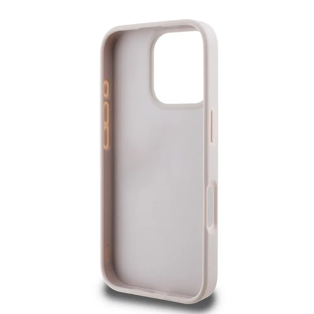 iPhone 16 Pro PU Deri Şerit Logo Tasarımlı Kılıf - Guess