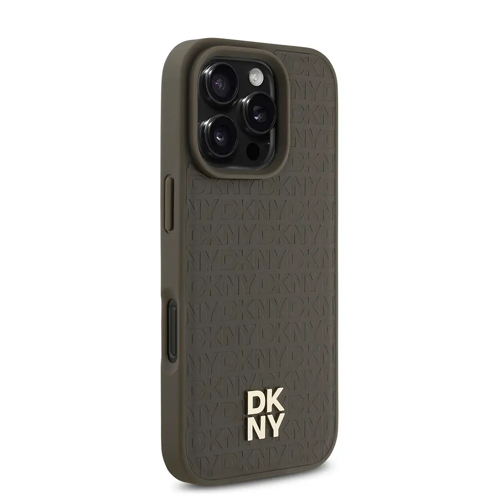 iPhone 16 Pro MagSafe Uyumlu 3D Desenli Kılıf - DKNY Repeat Pattern