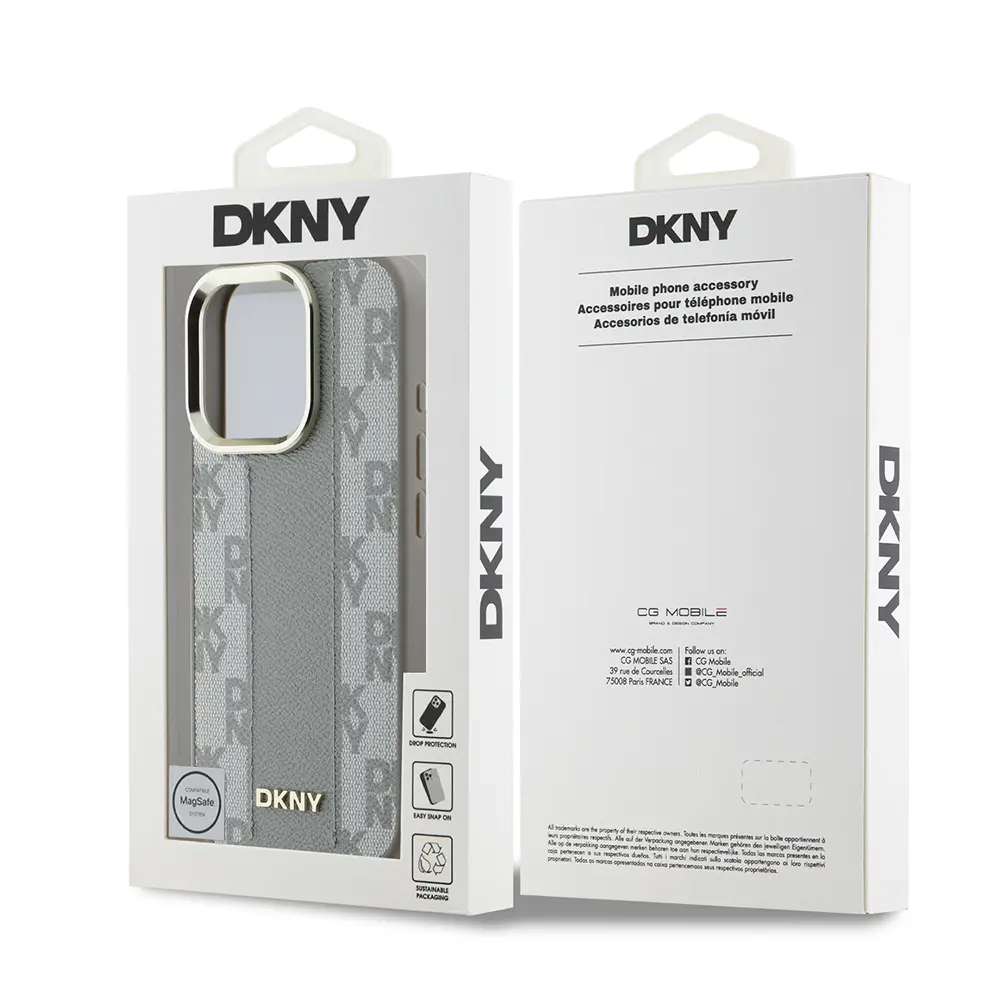 iPhone 16 Pro MagSafe Uyumlu 3D Checkered Desenli Kılıf - DKNY