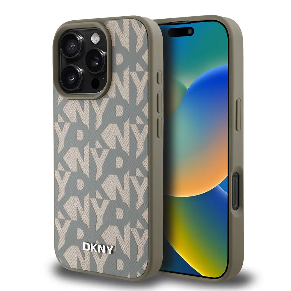 iPhone 16 Pro MagSafe Uyumlu 3D Grid Desenli Kılıf - DKNY Lisanslı