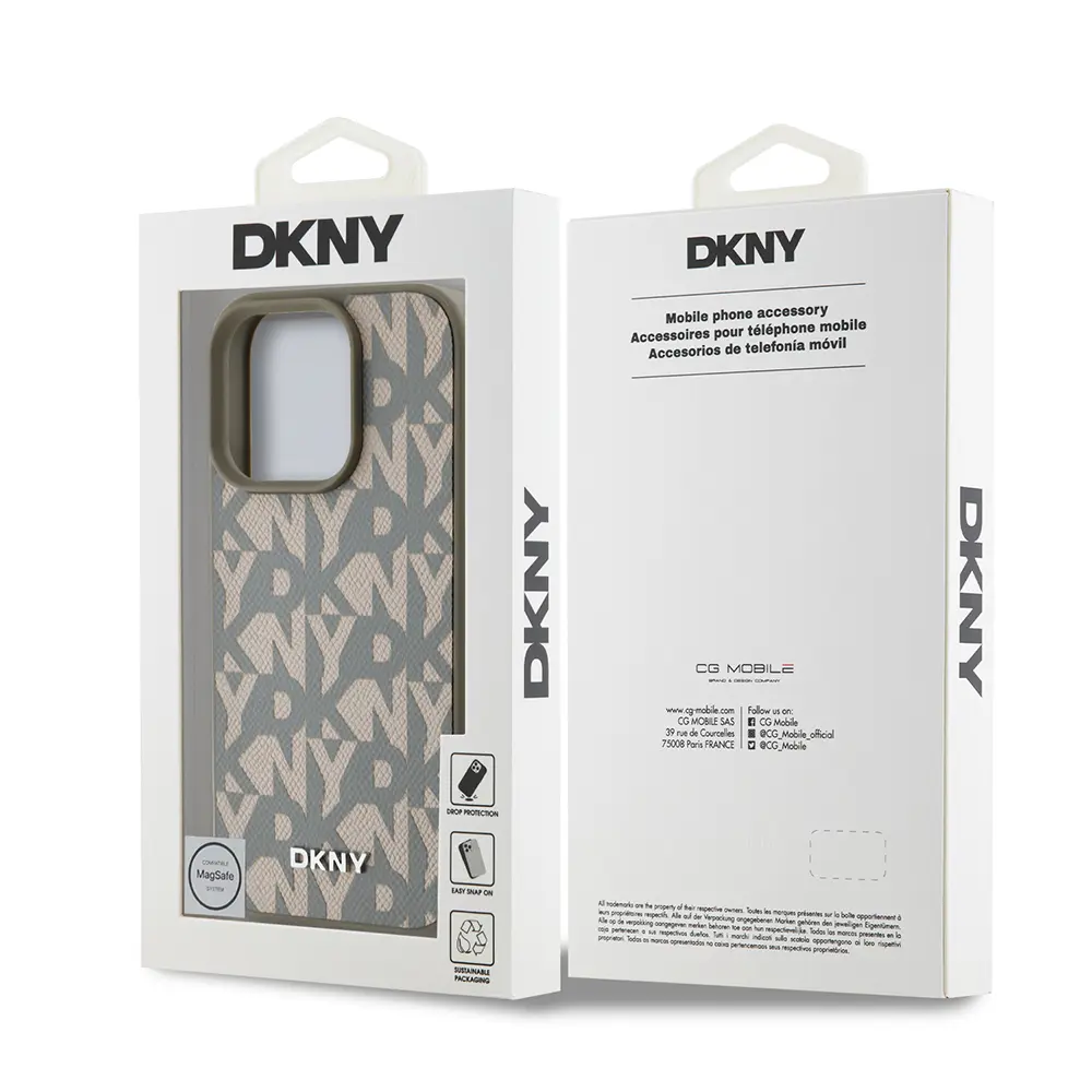 iPhone 16 Pro MagSafe Uyumlu 3D Grid Desenli Kılıf - DKNY Lisanslı