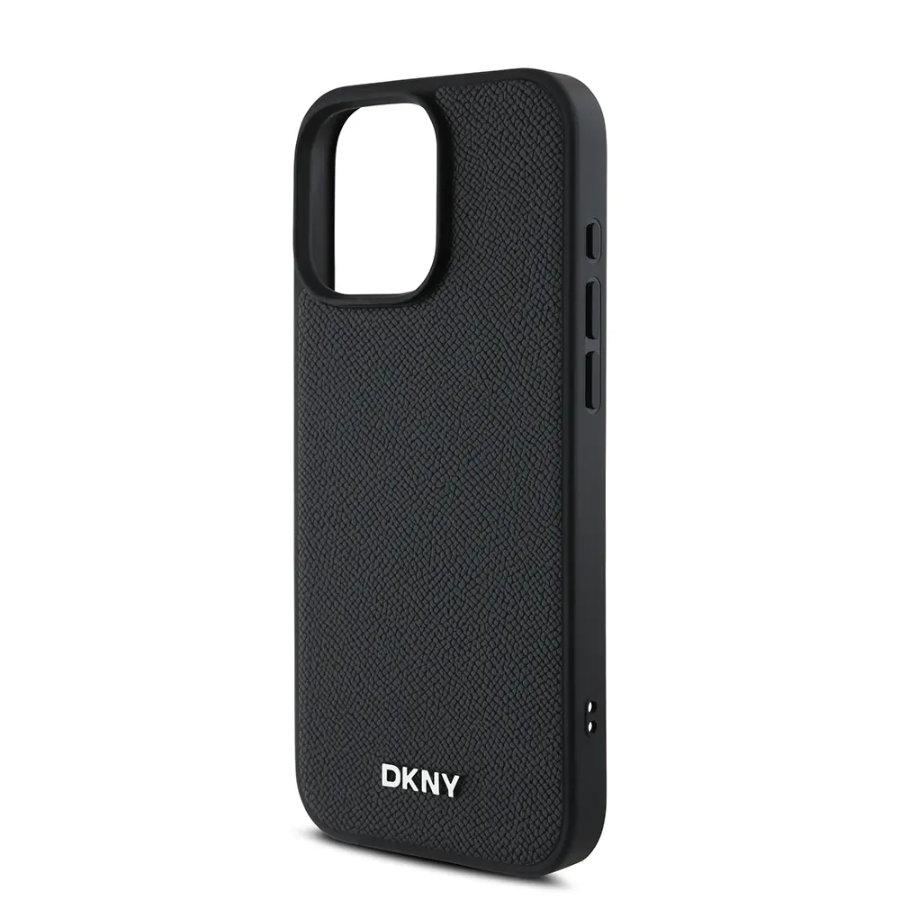 iPhone 16 Pro MagSafe Uyumlu PU Deri Kılıf - DKNY Metal Logolu