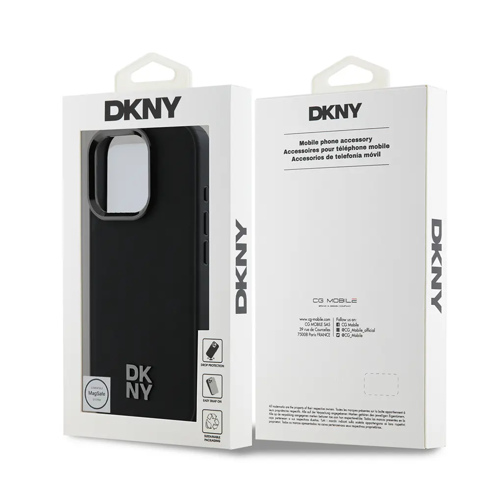 iPhone 16 Pro MagSafe Uyumlu PU Deri Kılıf - DKNY Plain