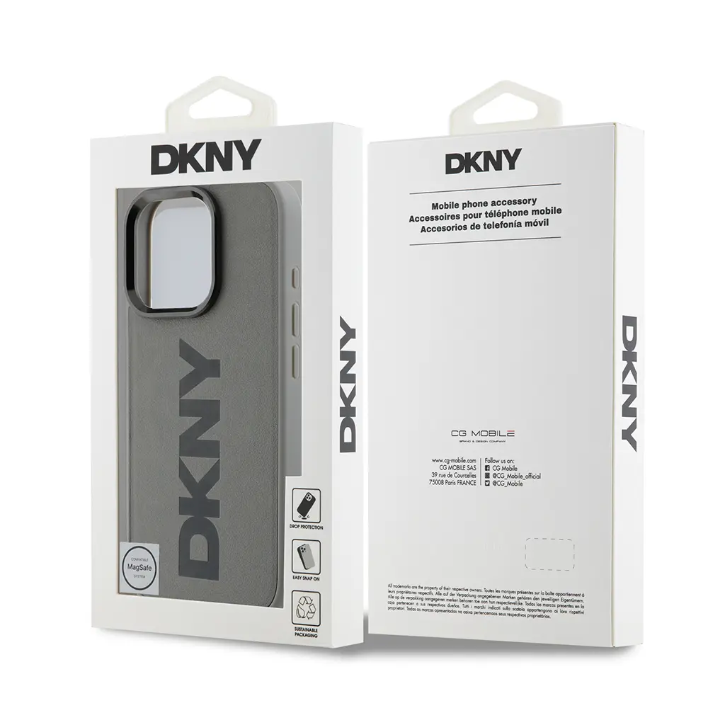 iPhone 16 Pro MagSafe Uyumlu PU Deri Kılıf - DKNY Plain