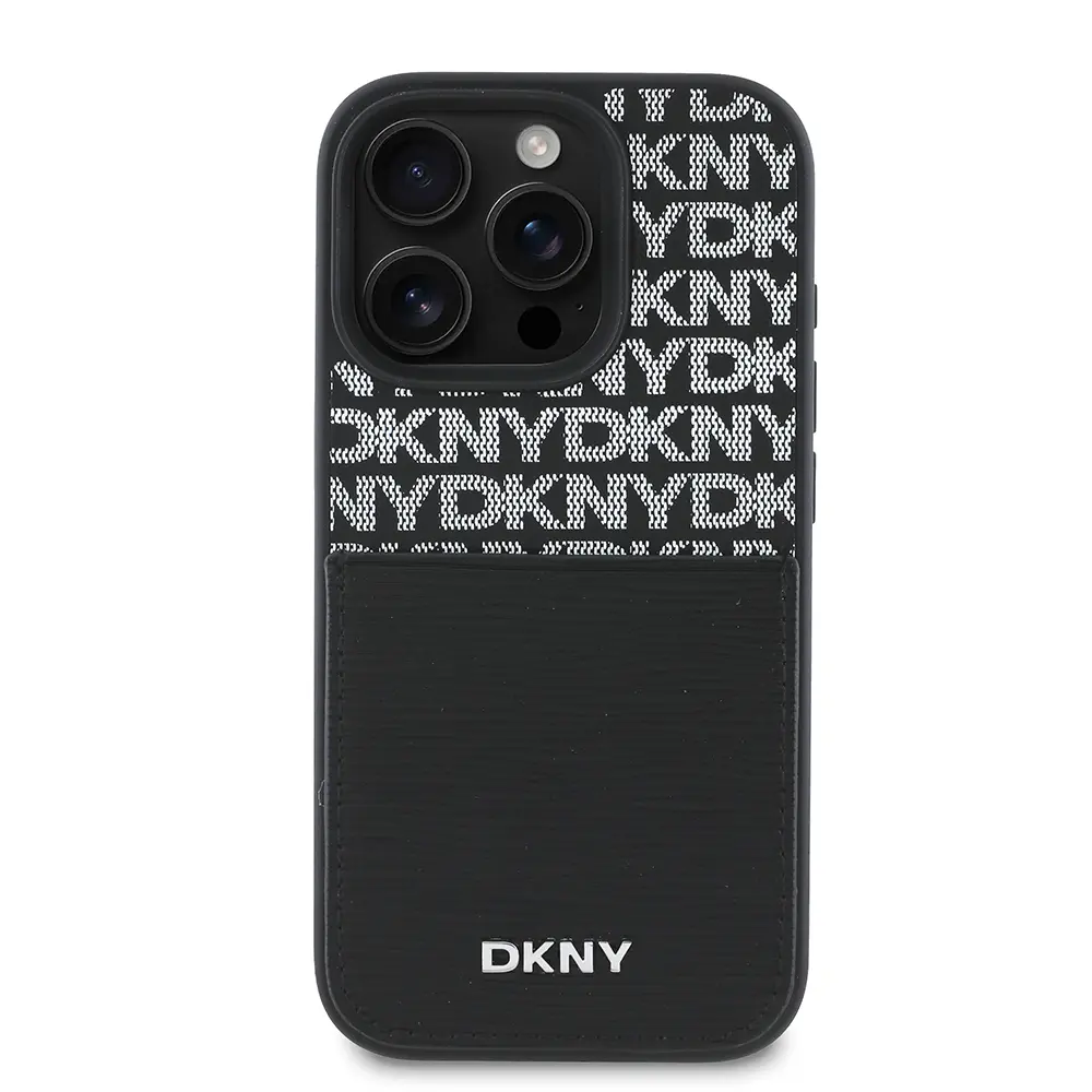 iPhone 16 Pro Kartlıklı Kılıf - DKNY Lisanslı Repeat Texture Pattern