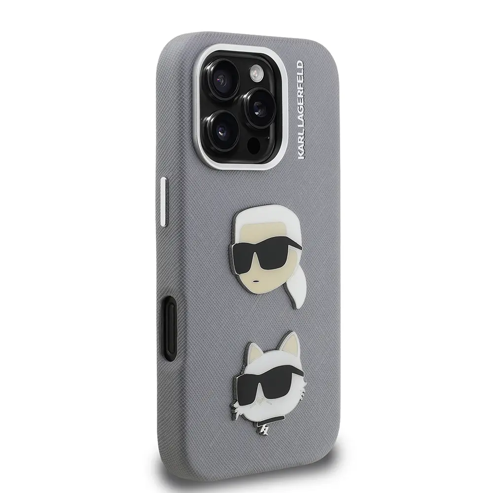 iPhone 16 Pro Kılıf Karl Lagerfeld Lisanslı K&C Heads Pin Kapak