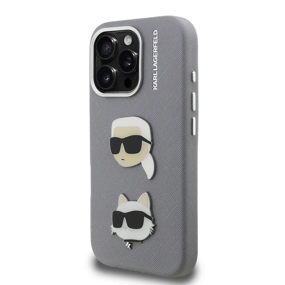 iPhone 16 Pro Kılıf Karl Lagerfeld Lisanslı K&C Heads Pin Kapak