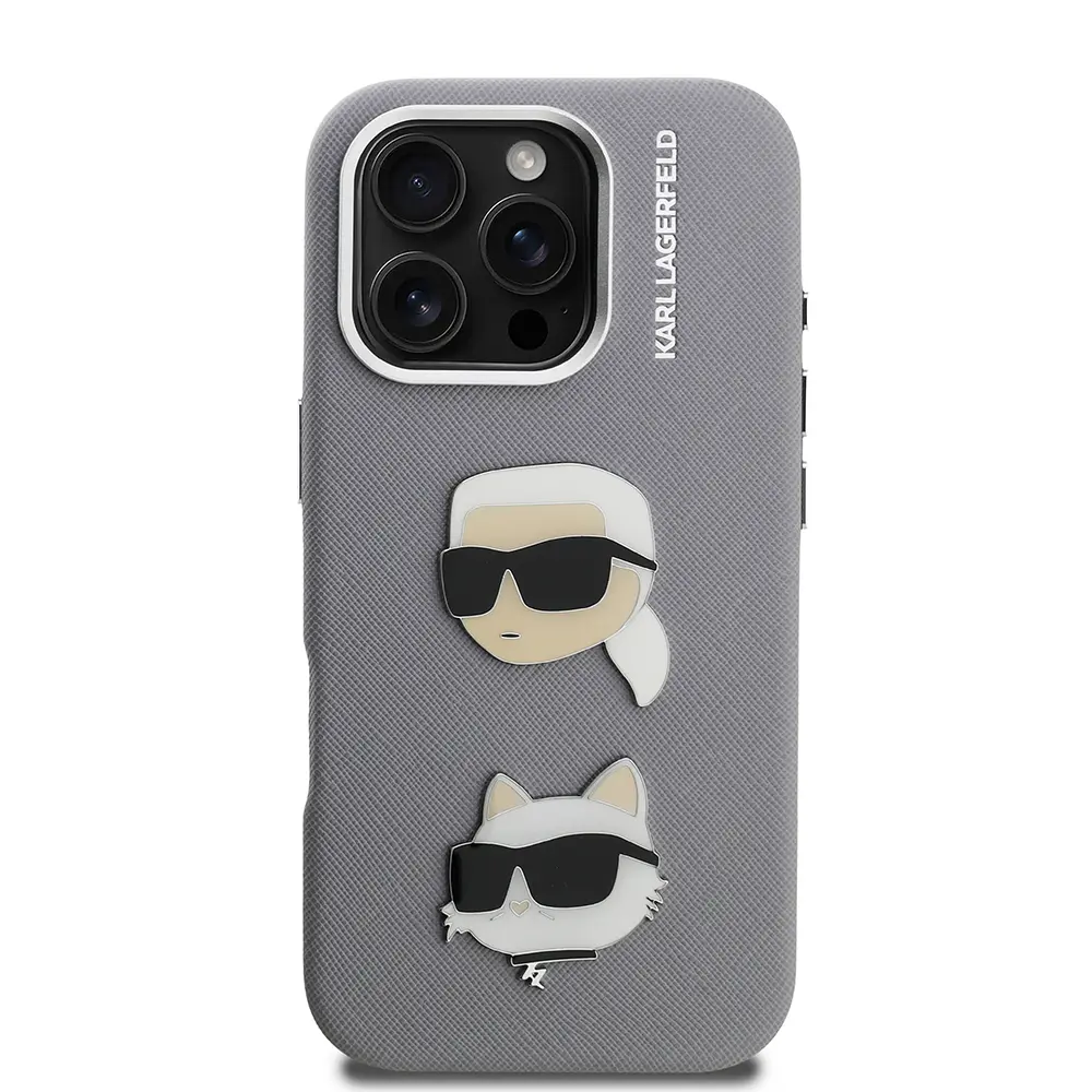 iPhone 16 Pro Kılıf Karl Lagerfeld Lisanslı K&C Heads Pin Kapak