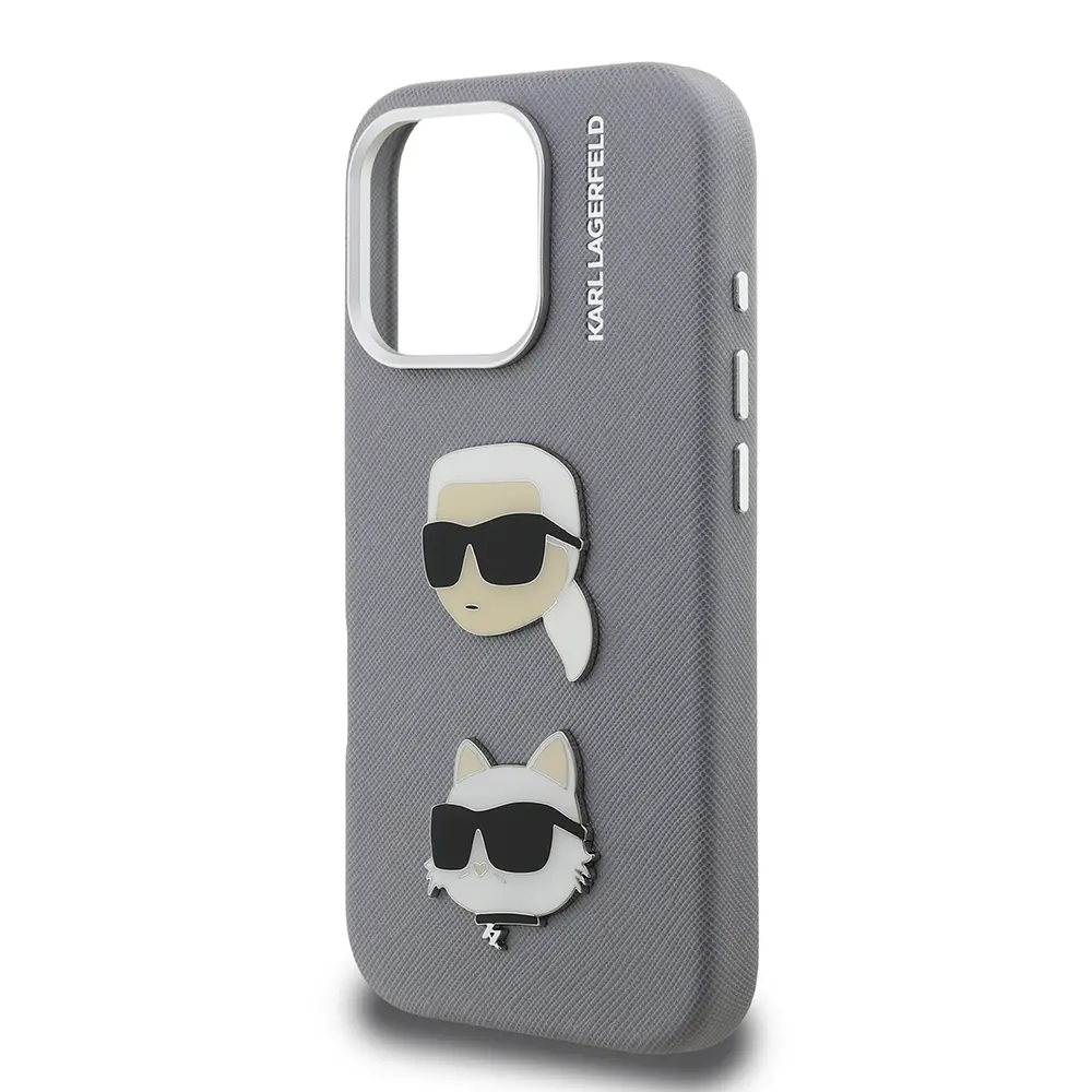 iPhone 16 Pro Kılıf Karl Lagerfeld Lisanslı K&C Heads Pin Kapak