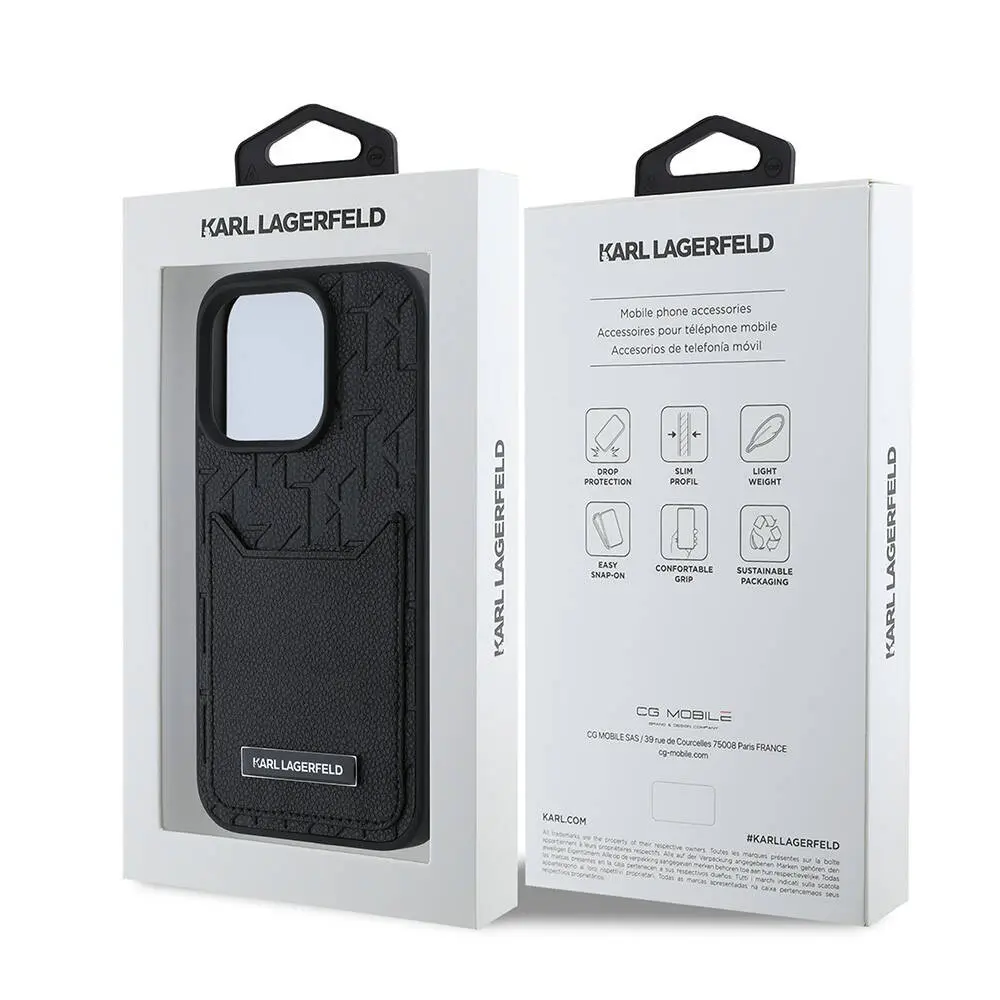iPhone 16 Pro Kartlıklı Monogram Kılıf - Karl Lagerfeld