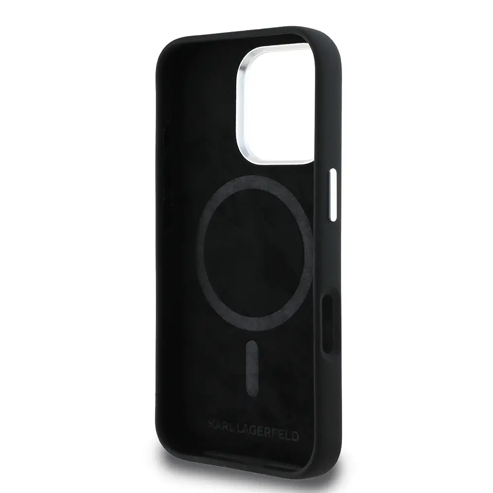 iPhone 16 Pro Silikon Kılıf, Karl & Choupette Sketch Logo - Karl Lagerfeld