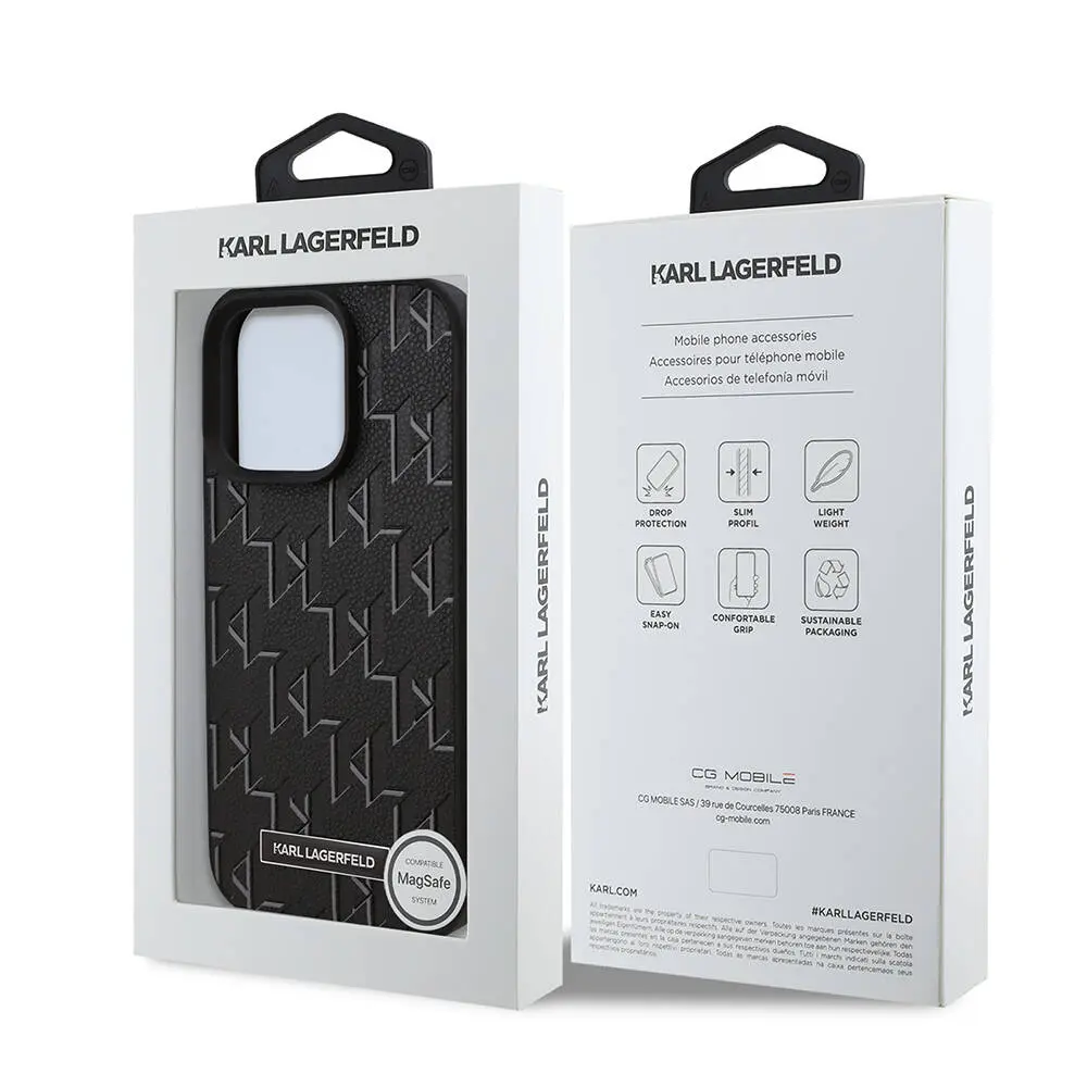 iPhone 16 Pro MagSafe Uyumlu Kılıf - Karl Lagerfeld KL Hot Stamp