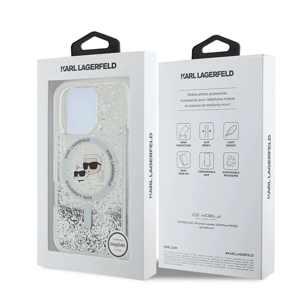 iPhone 16 Pro MagSafe Uyumlu Şeffaf Kılıf - Karl Lagerfeld KC Heads