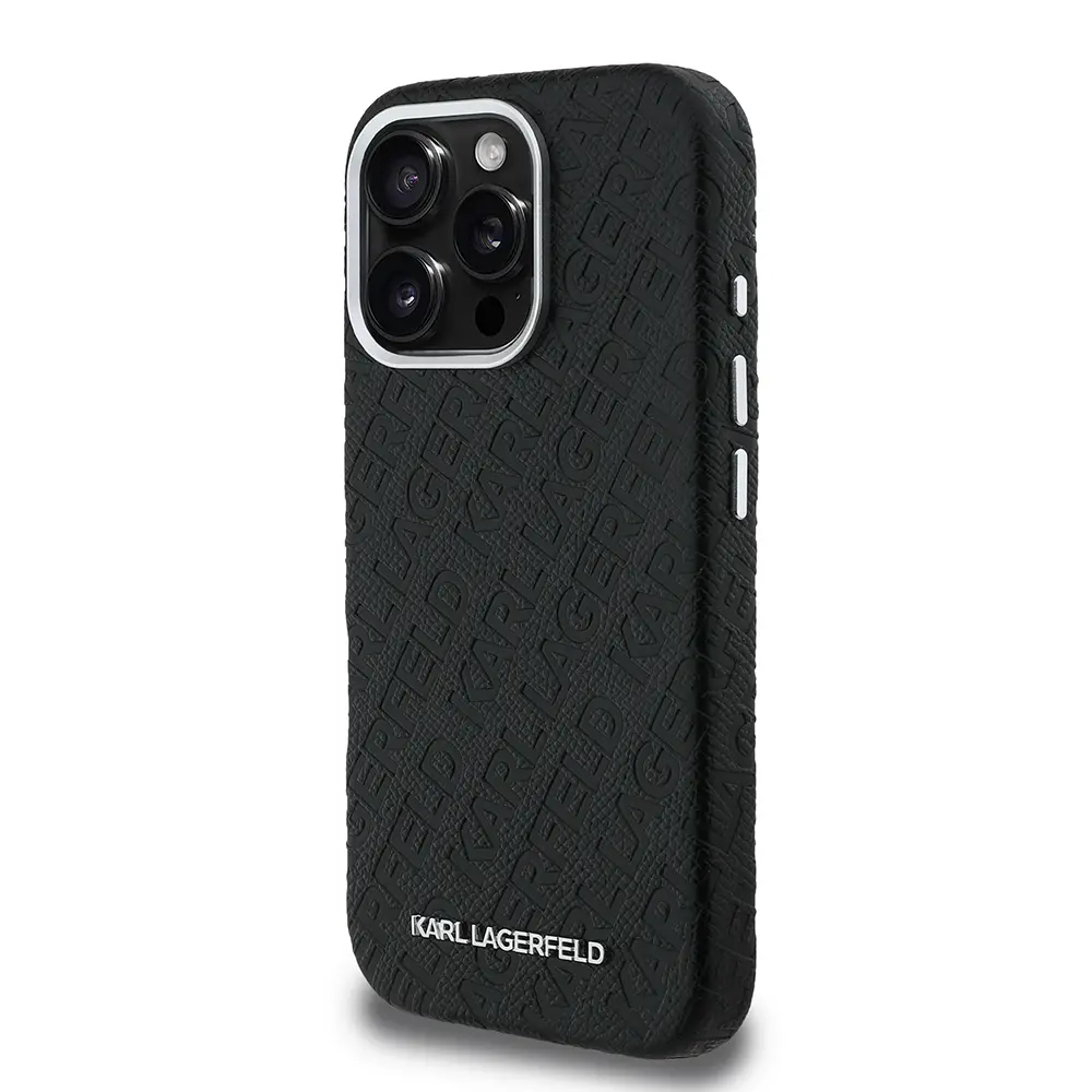 iPhone 16 Pro PU Deri Kılıf, Metal Logo Detaylı - Karl Lagerfeld