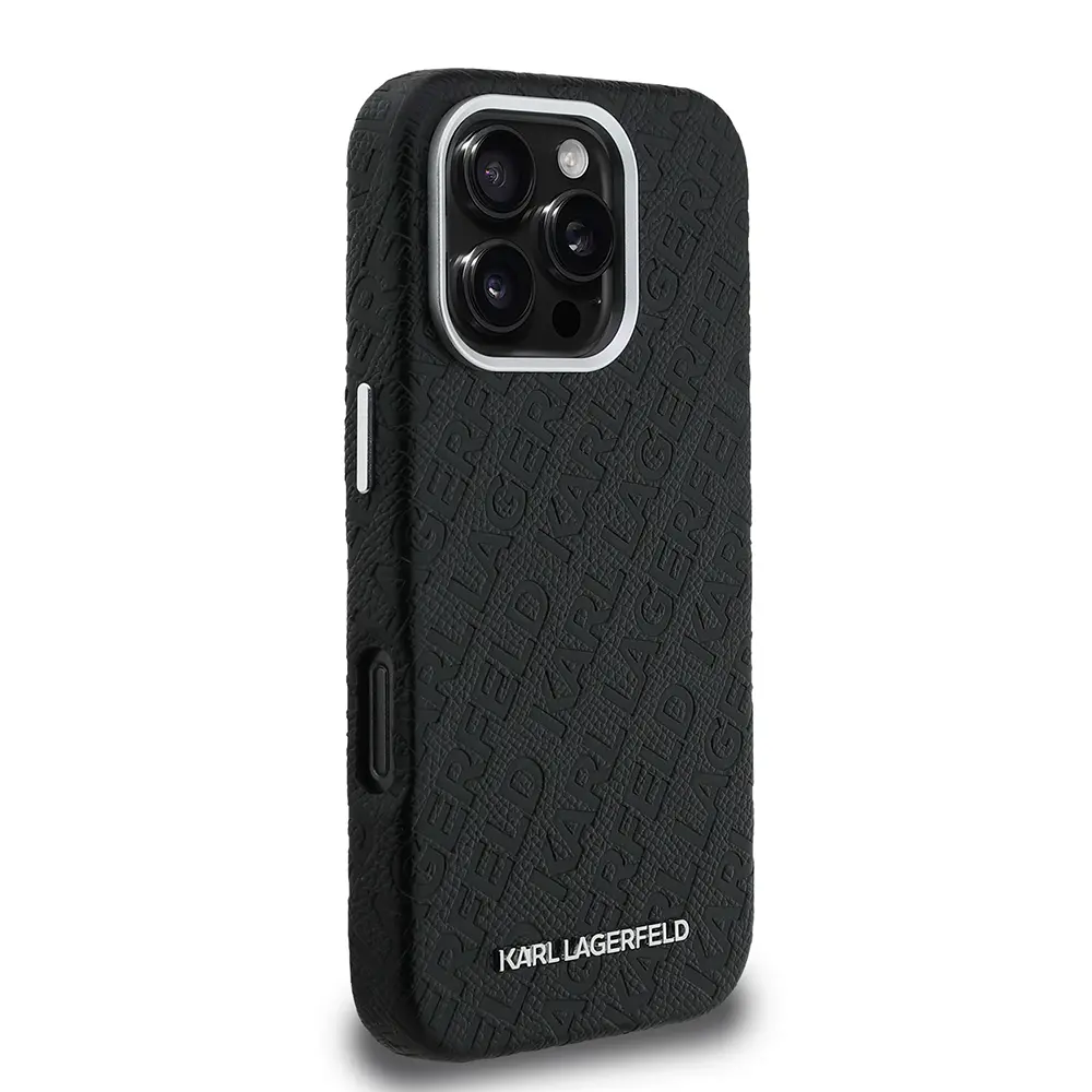 iPhone 16 Pro PU Deri Kılıf, Metal Logo Detaylı - Karl Lagerfeld