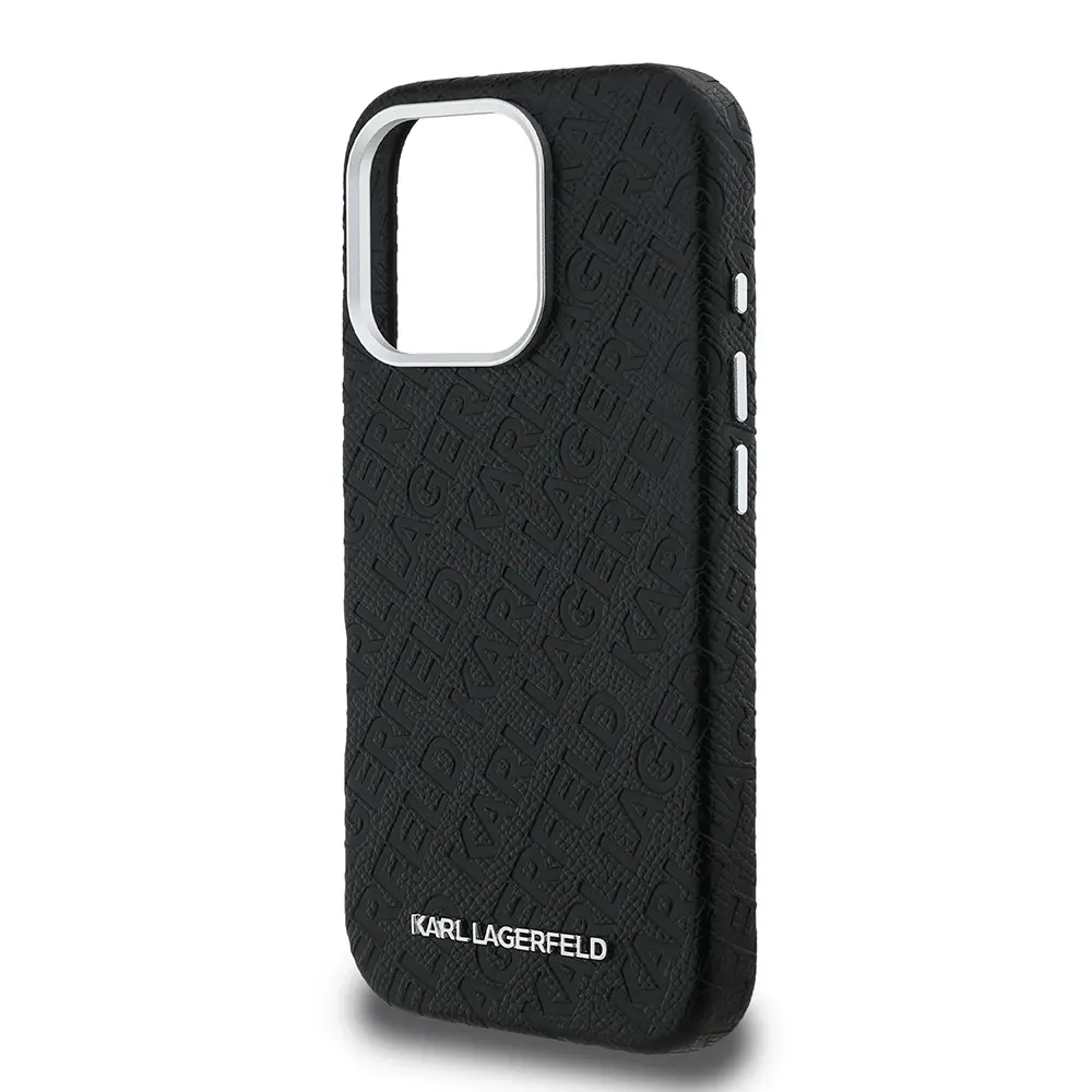 iPhone 16 Pro PU Deri Kılıf, Metal Logo Detaylı - Karl Lagerfeld