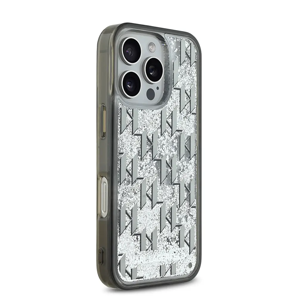 iPhone 16 Pro Kılıf, Simli KL Yazılı Monogram Gradient - Karl Lagerfeld