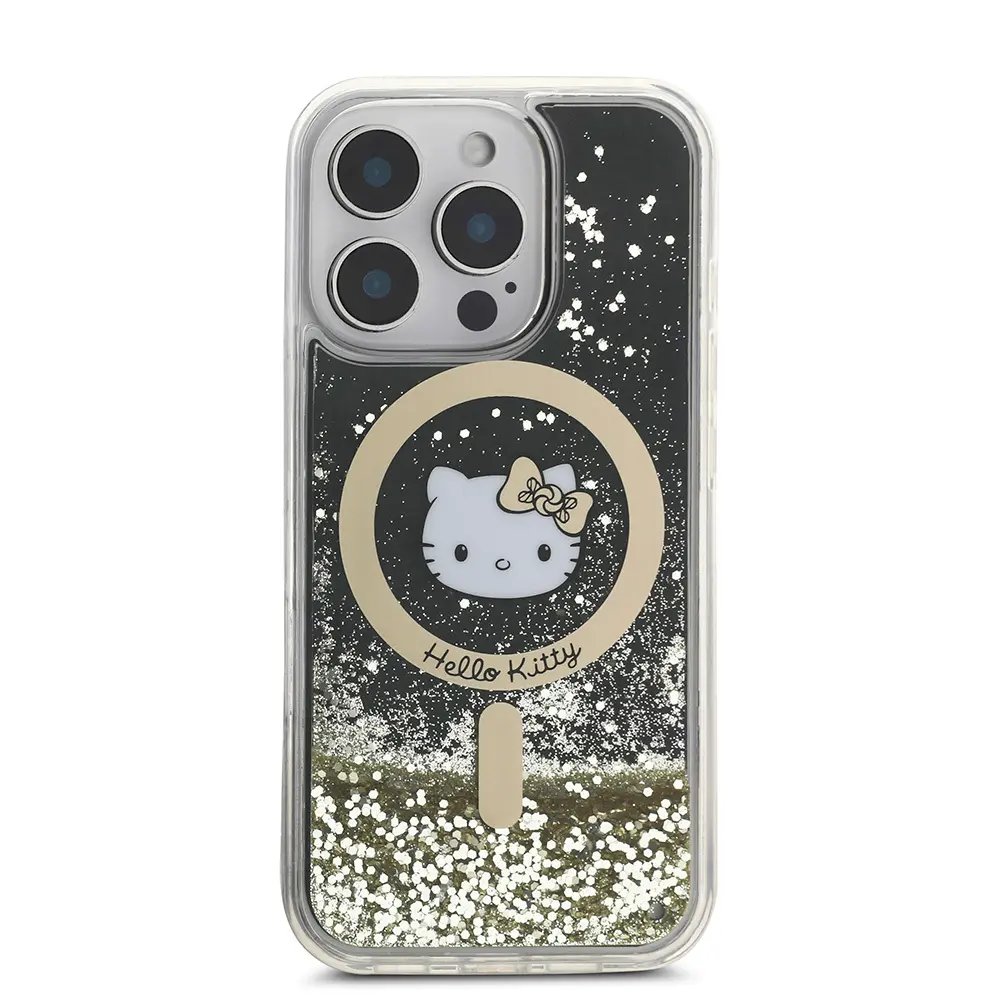 iPhone 16 Pro MagSafe Uyumlu Hello Kitty Lisanslı Kılıf - Altın Ateşi