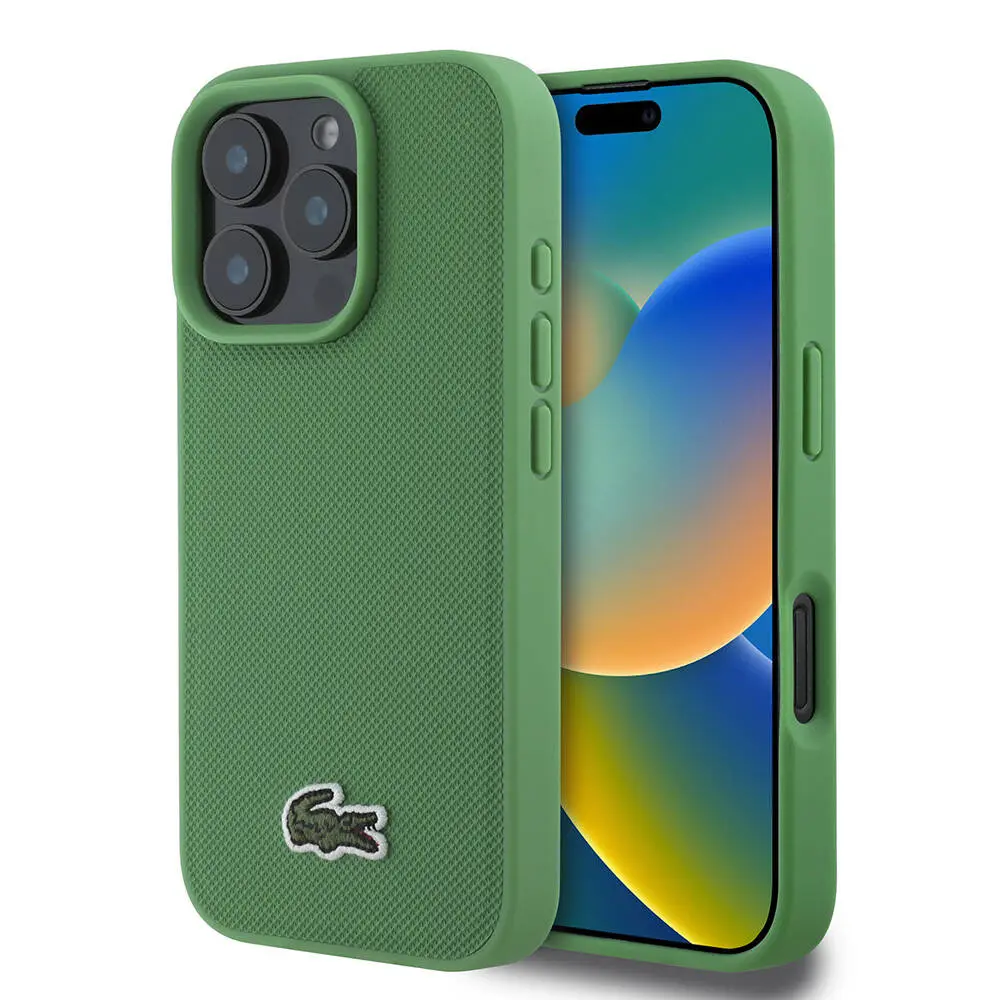 iPhone 16 Pro Kılıf, Lisanslı PU Pike Desenli - Lacoste