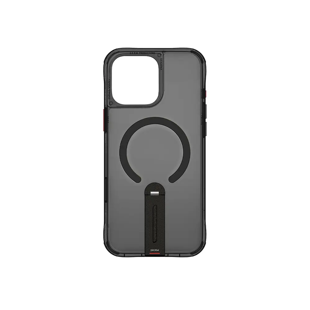 iPhone 16 Pro MagSafe Uyumlu 360 Derece Standlı Şeffaf Kılıf - Skinarma Helix