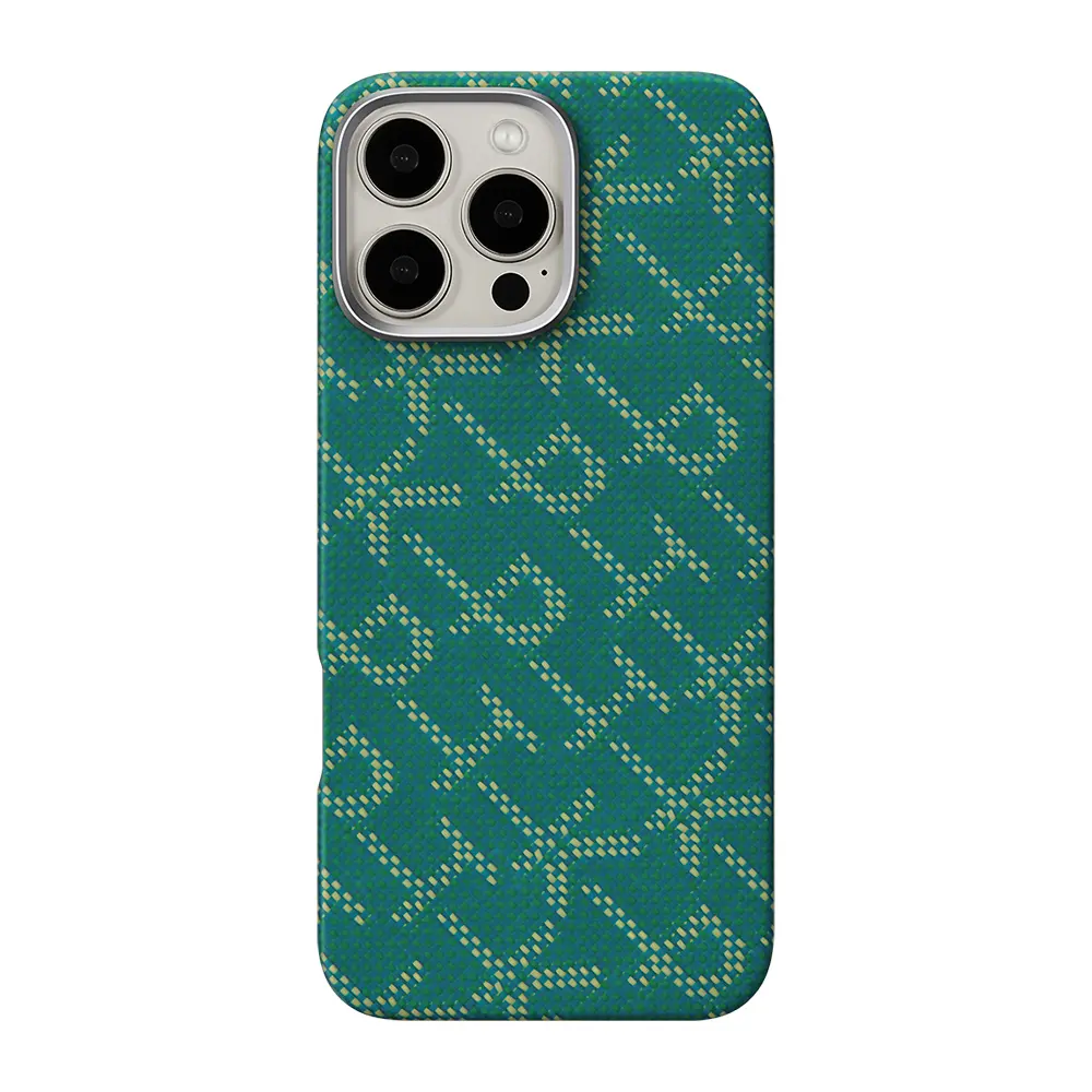 iPhone 16 Pro MagSafe Uyumlu Aramid Fiber Kılıf - Pitaka Tactile Woven Monogram
