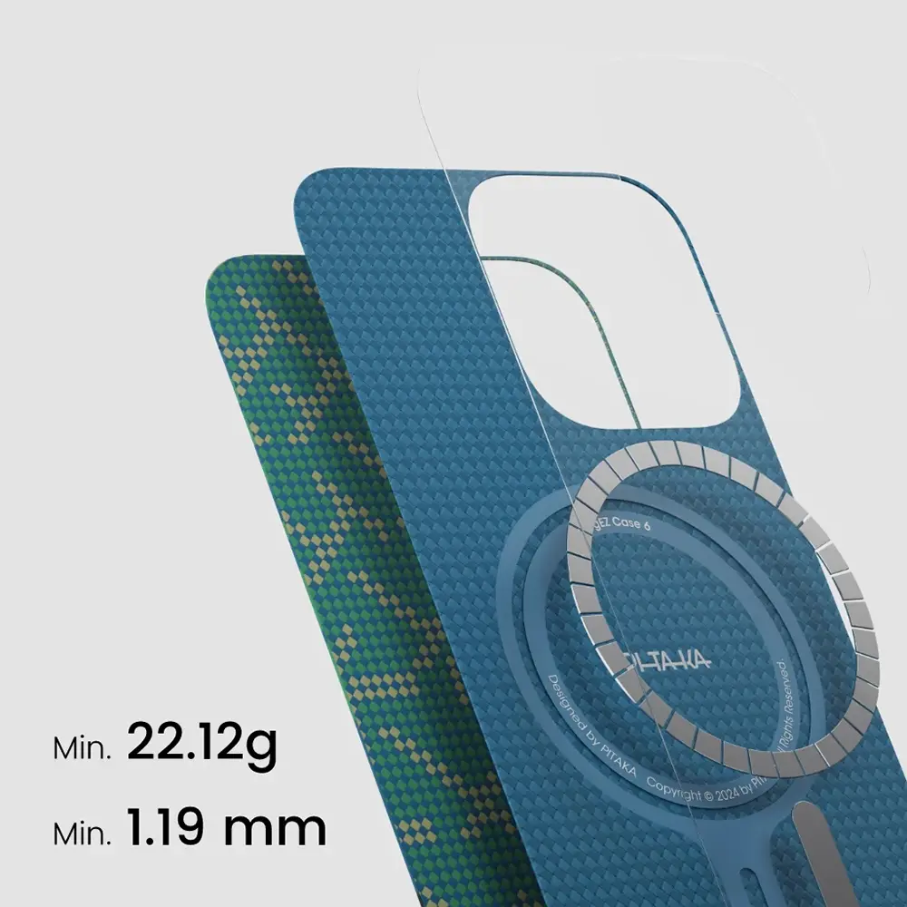 iPhone 16 Pro MagSafe Uyumlu Aramid Fiber Kılıf - Pitaka Tactile Woven Monogram