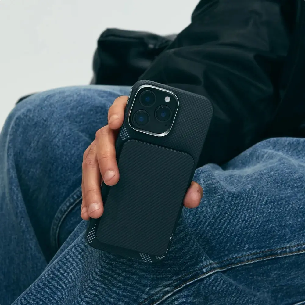 iPhone 16 Pro MagSafe Uyumlu Aramid Fiber Kılıf - Pitaka Tactile Woven Rebuilding