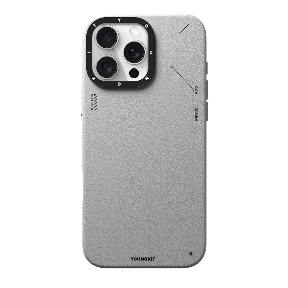 iPhone 16 Pro MagSafe Uyumlu Mat Deri Desenli Kılıf - Youngkit Tech Fashion